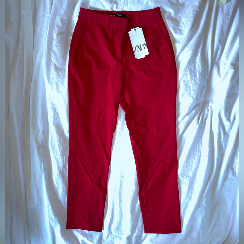 NWT RED ZARA PANTS